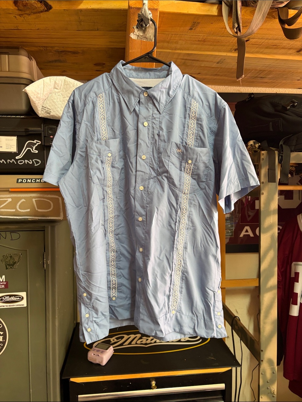 Texas Standard Men's Light Blue Short-Sleeve Casual Button-Down Shirt